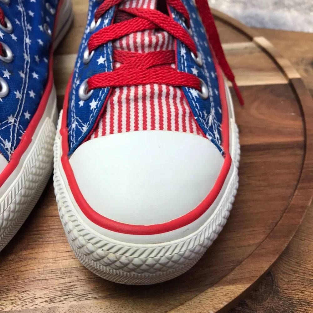 Converse Chuck Taylor All Star High Top Sneakers M 8 W 10 American Flag July 4th